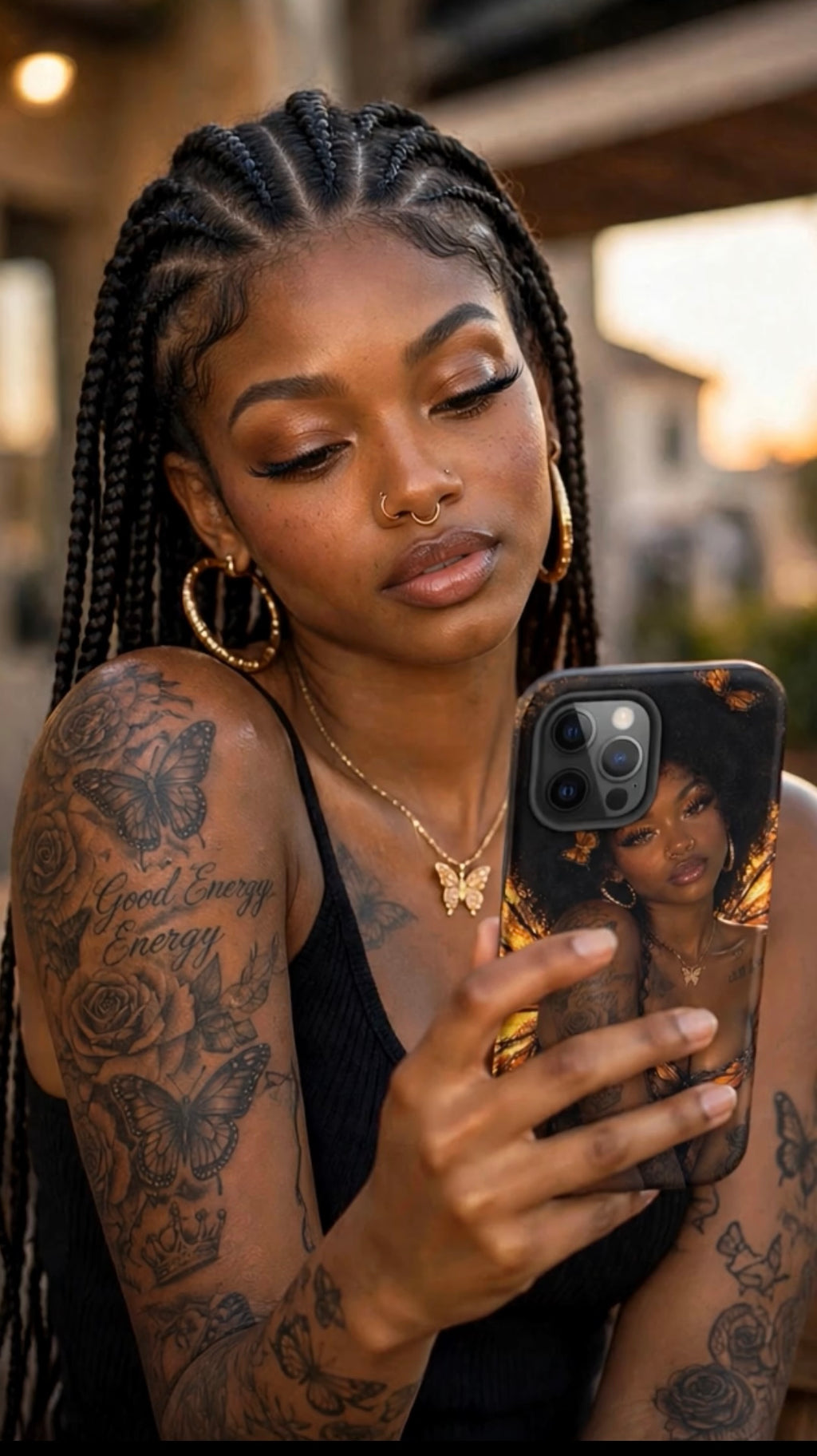 Golden Butterfly Goddess Tough Case for iPhone®