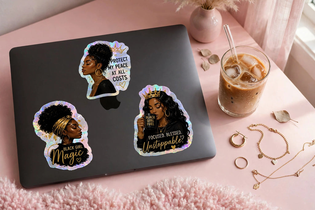 Golden Goddess Holographic stickers
