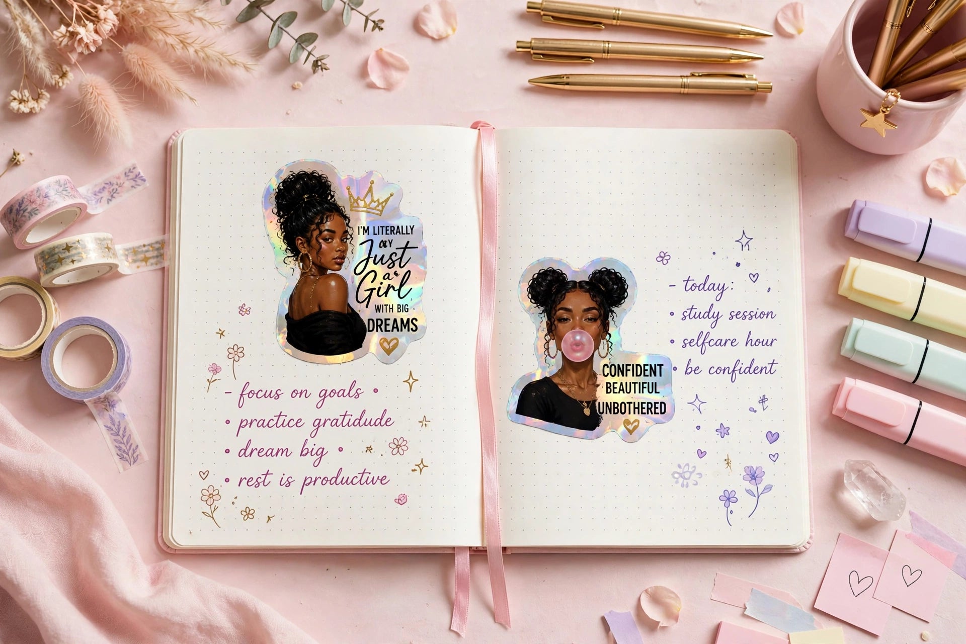 Golden Goddess Holographic stickers