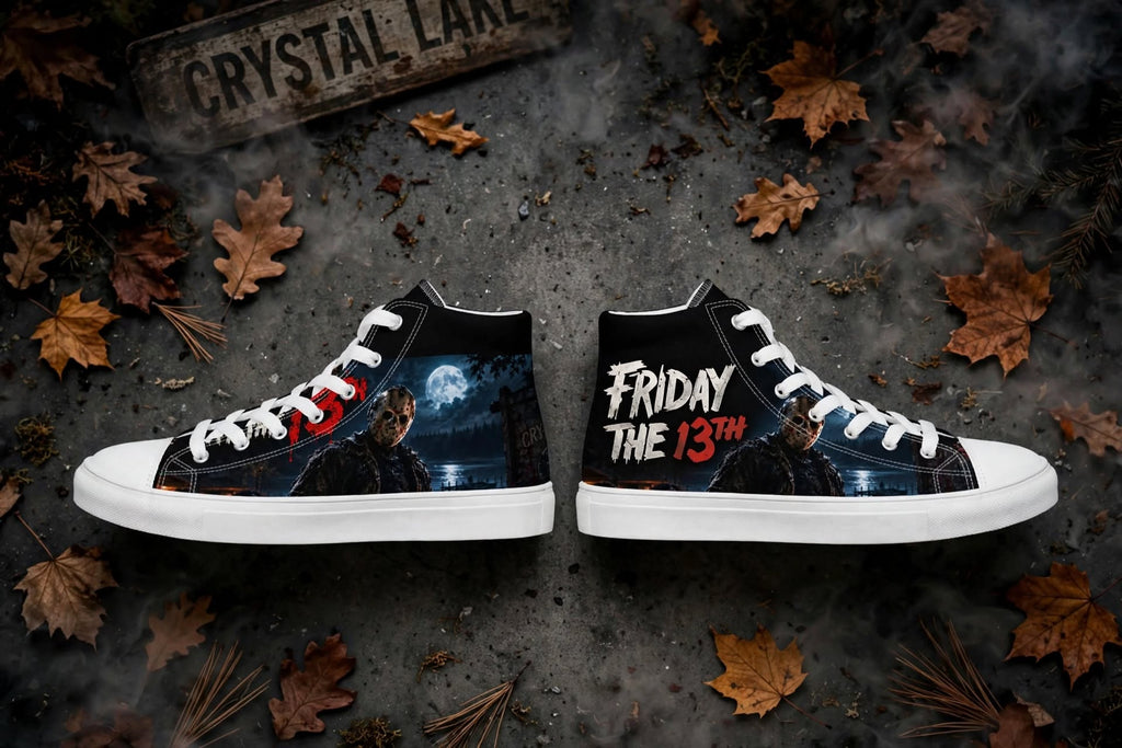 Jason Voorhees-inspired horror high-top shoes, alternate view