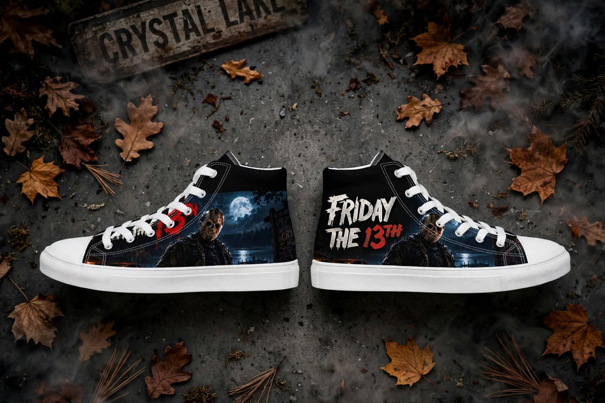 Jason Voorhees-inspired horror high-top shoes, alternate view