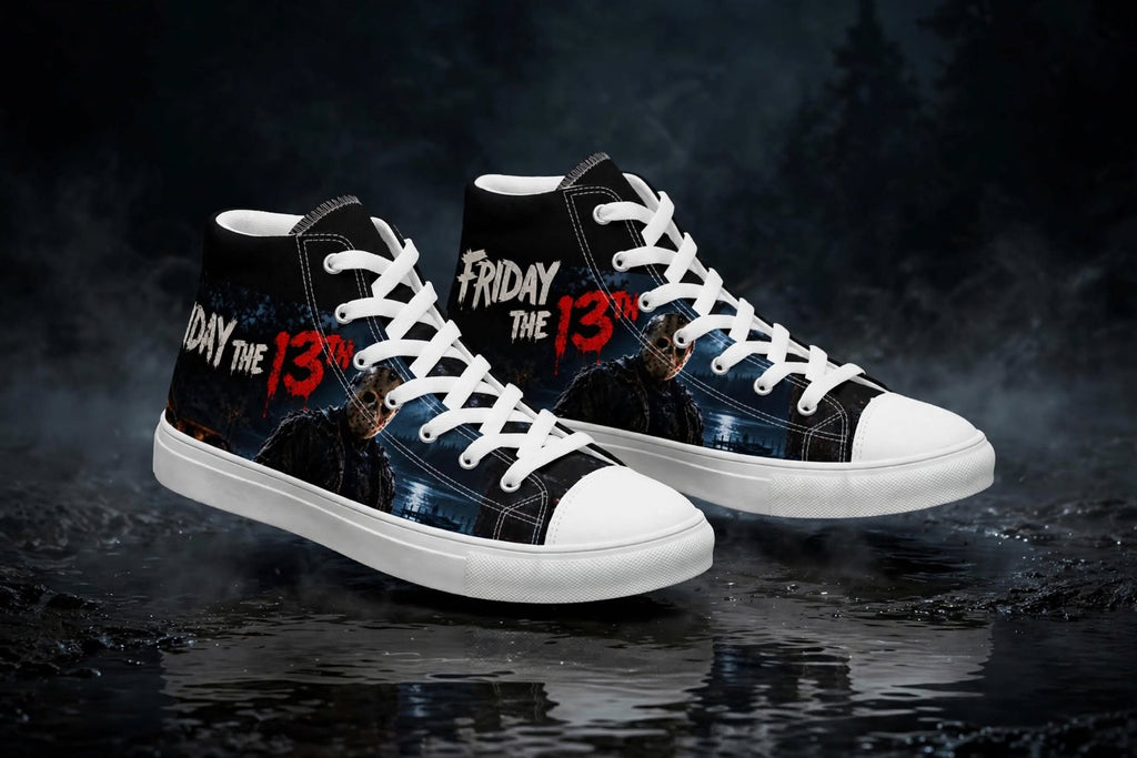 Jason Voorhees-inspired horror high-top shoes, hero view