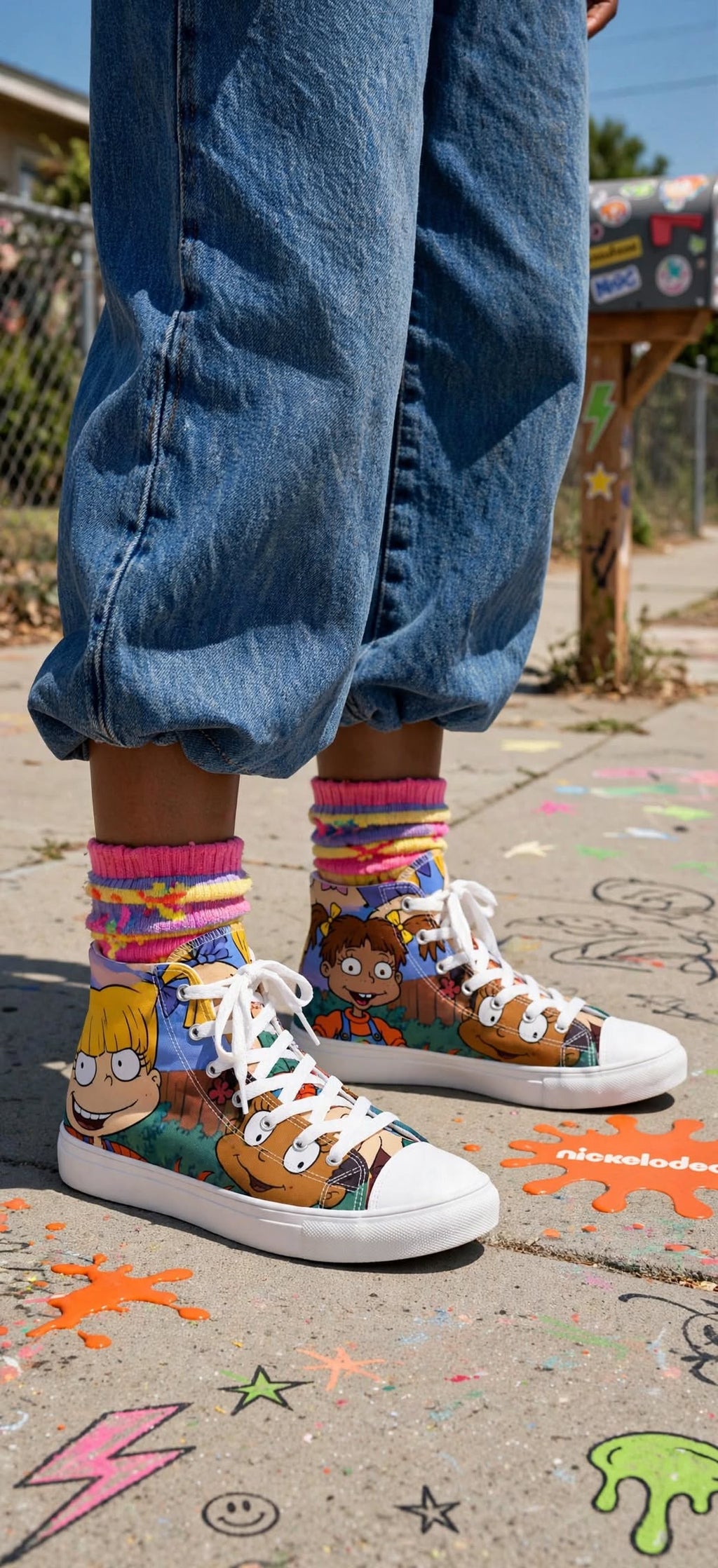Rugrats Classic Cartoon High-Top Sneakers — product detail view
