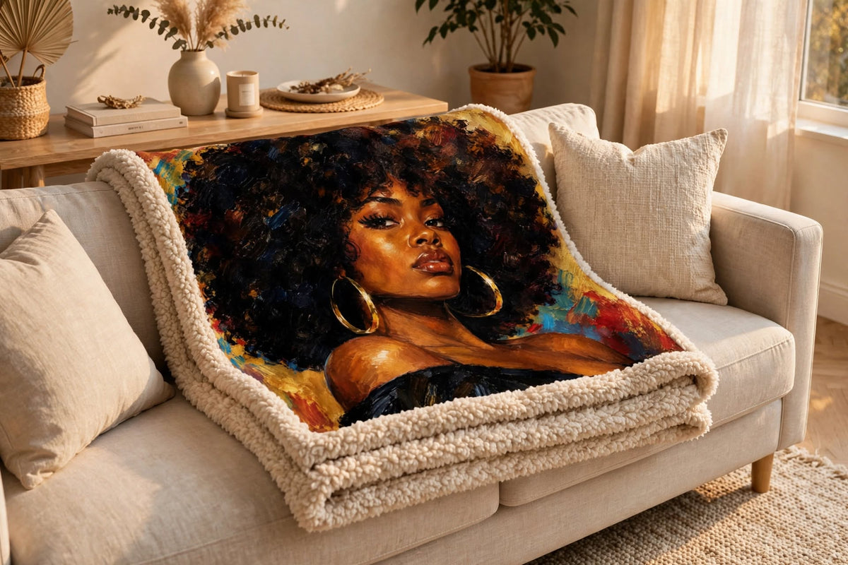 Golden Goddess Luxe Sherpa Blanket — product detail view