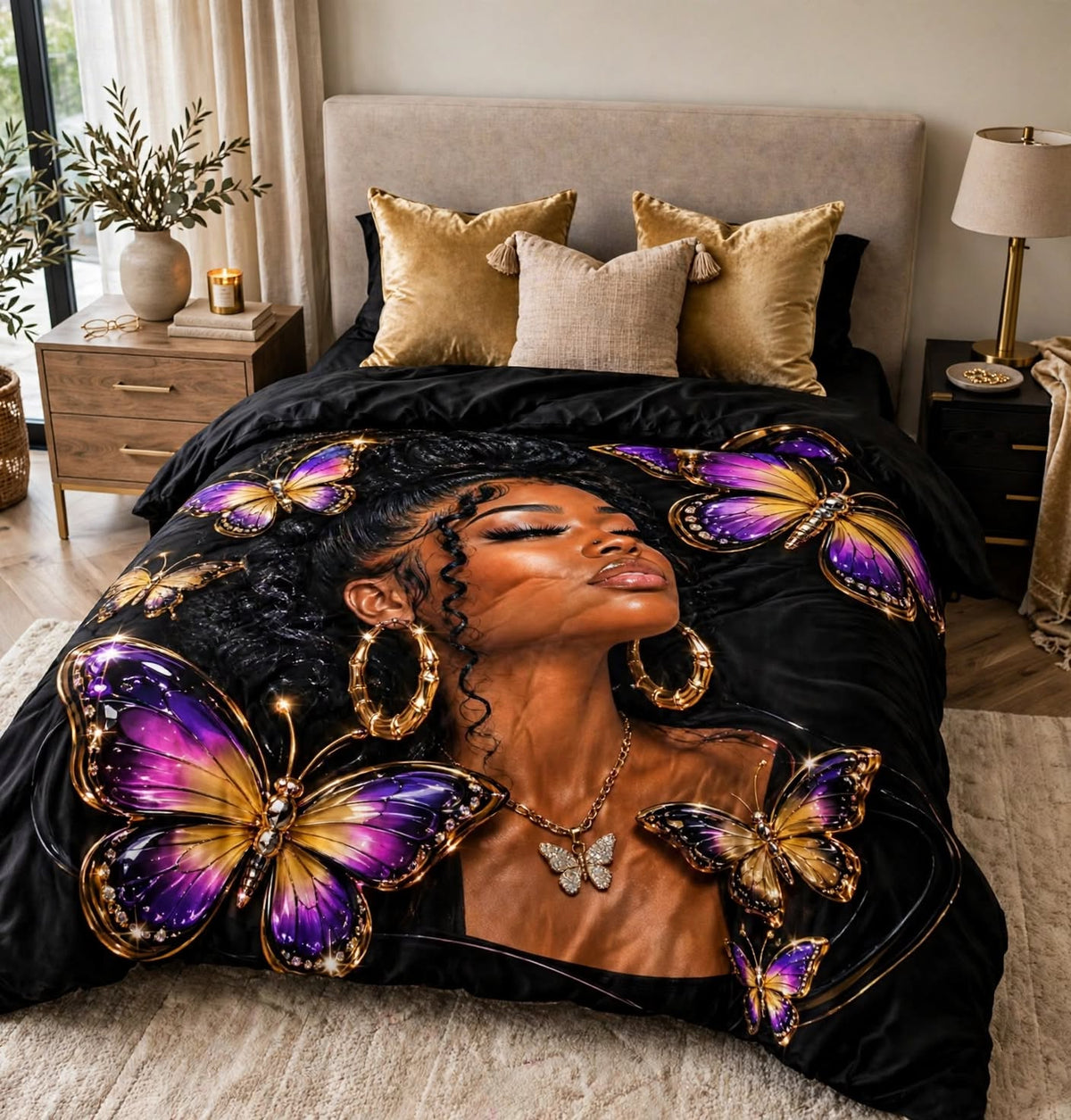 Royal Butterfly Luxury Comforter detail view