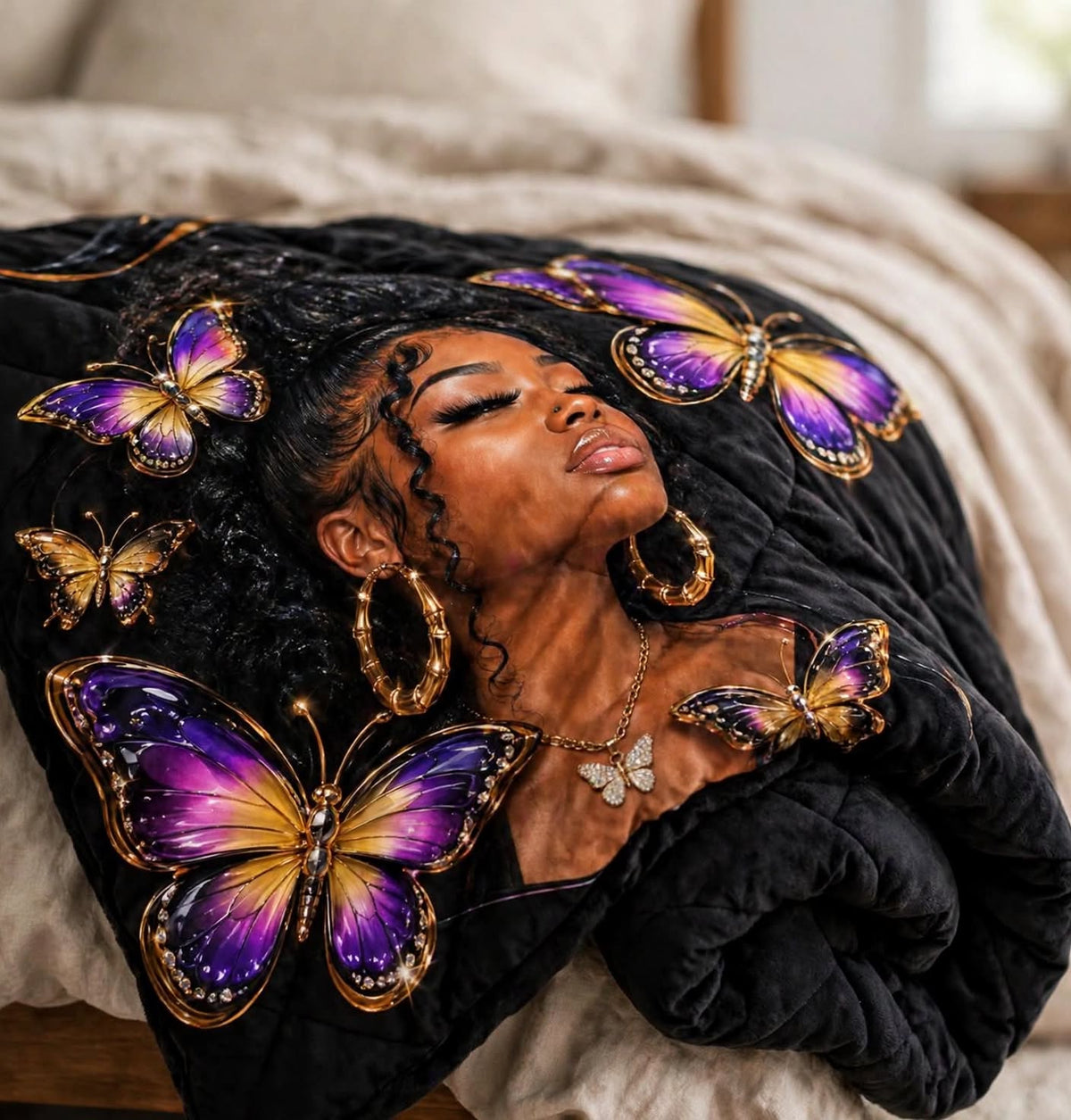 Royal Butterfly Luxury Comforter lifestyle view