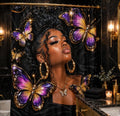 Royal Butterfly Shower Curtain — full design view