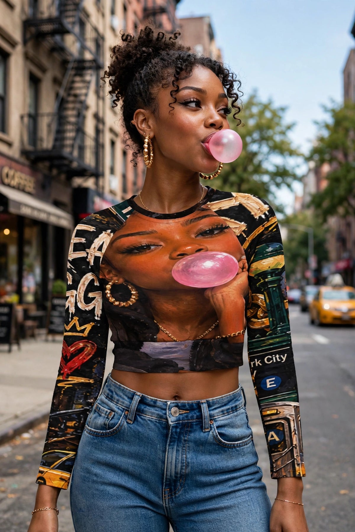 Uptown Princess™ | NYC Long-Sleeve Crop Top