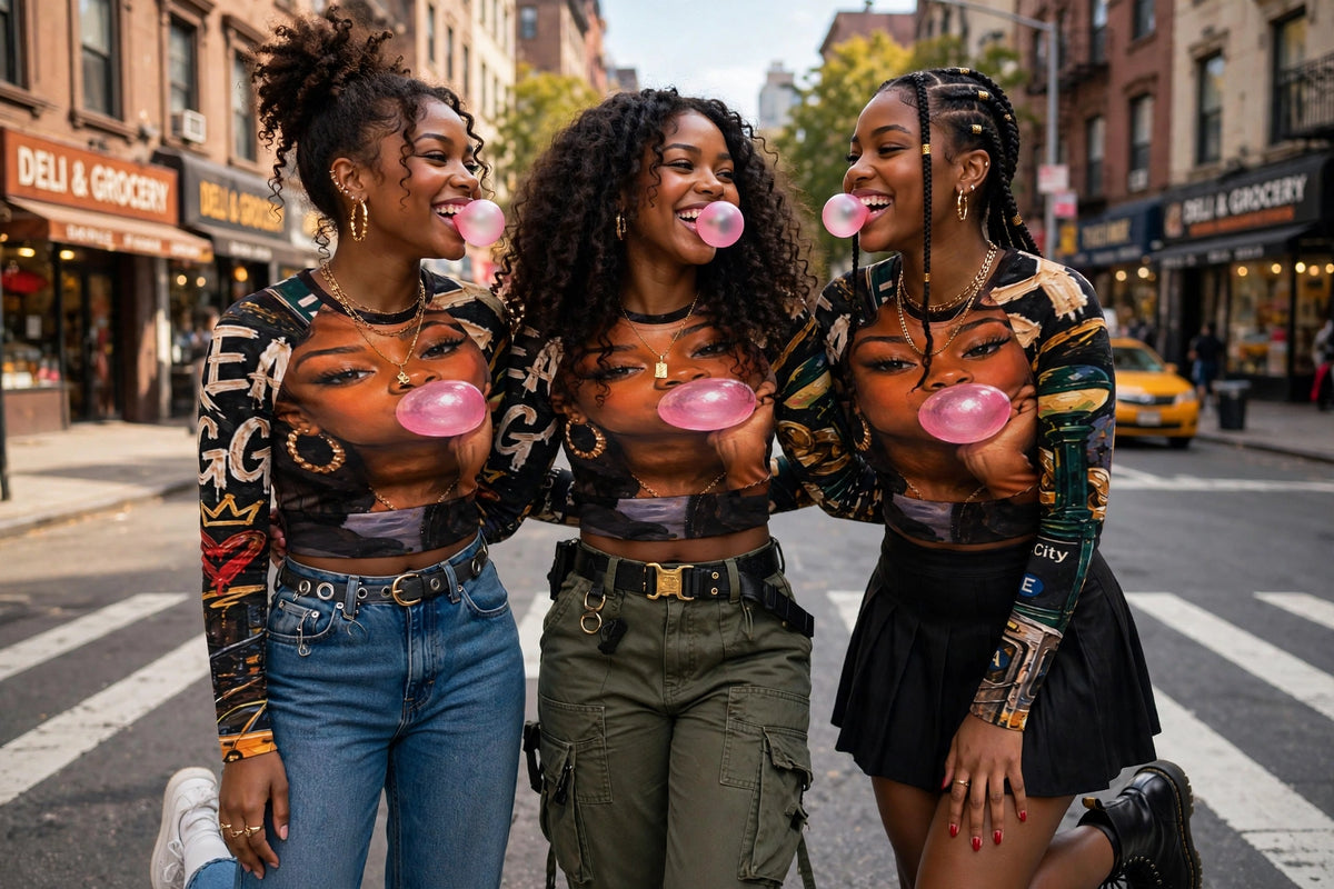 Uptown Princess™ | NYC Long-Sleeve Crop Top