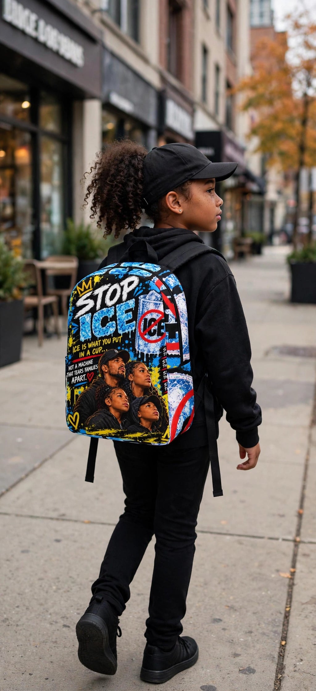 Stop ICE — Families Over Fear Backpack Lux & Lounge