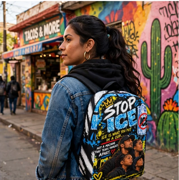 Stop ICE — Families Over Fear Backpack Lux & Lounge