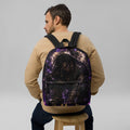 Zayren Everyday Anime Backpack — purple and gold streetwear view