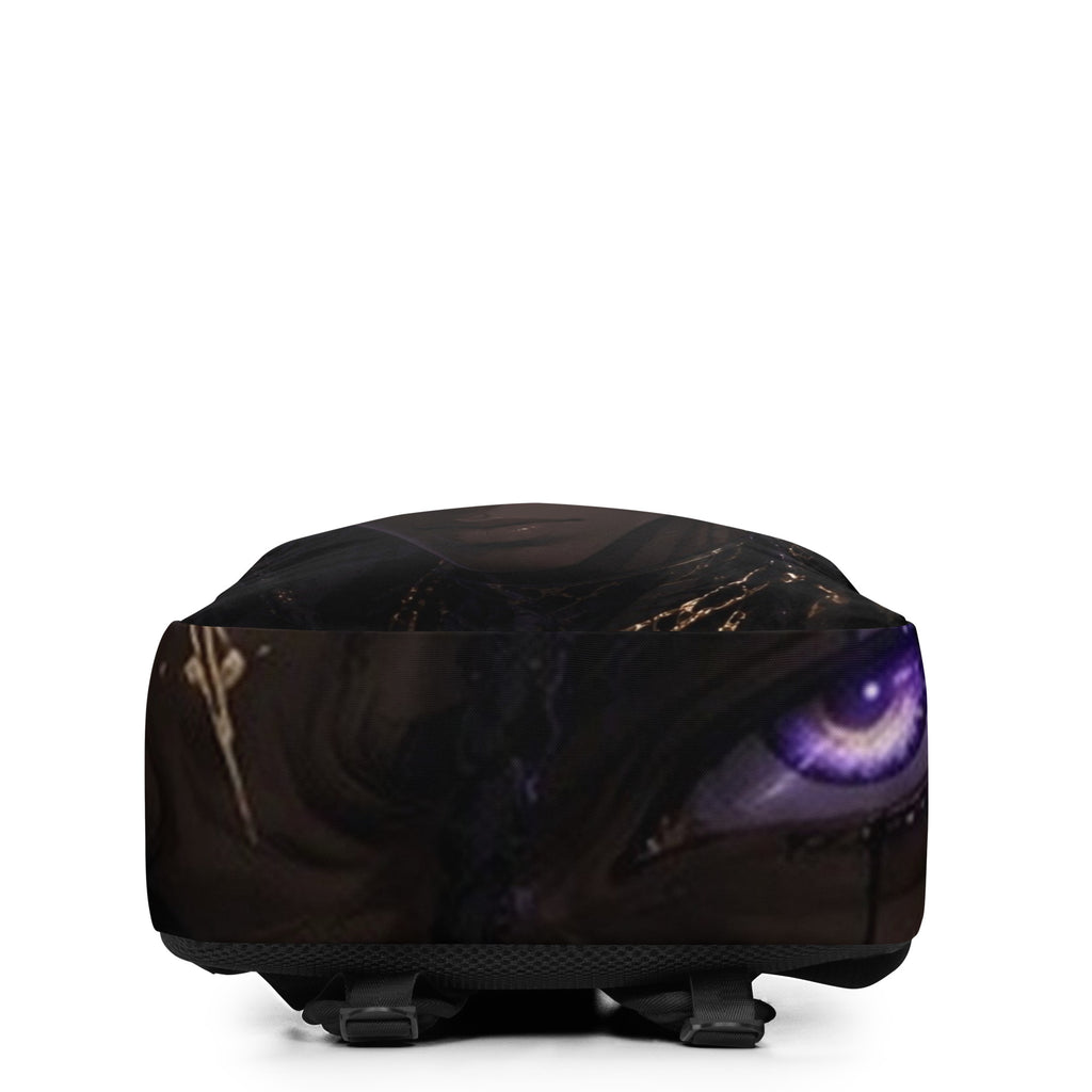 Zayren Minimalist Anime Backpack — dark purple streetwear view 2