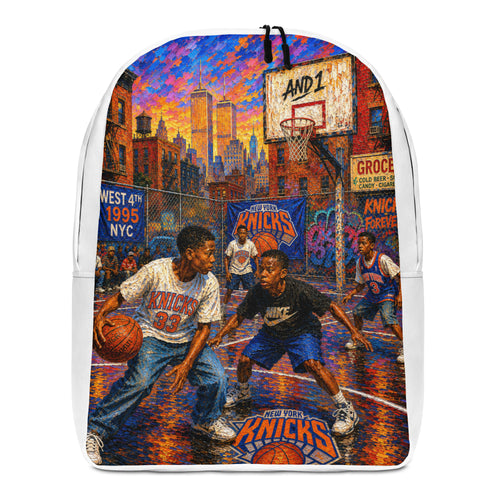 NYC Basketball Dreams Backpack — 90s NYC hoops travel bag view 1