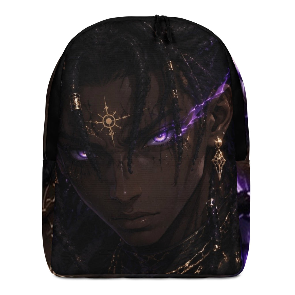 Zayren Minimalist Anime Backpack — dark purple streetwear view 1