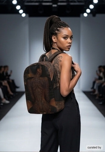She Wears Her Story backpack lifestyle front view