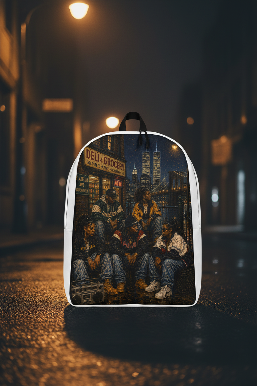 Brooklyn Nights 96 Backpack — NYC lifestyle mockup view