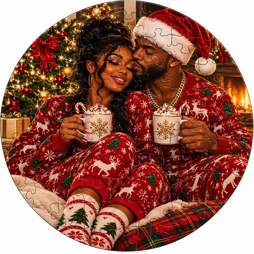 Christmas Cuddles & Cocoa cozy Christmas tree skirt design