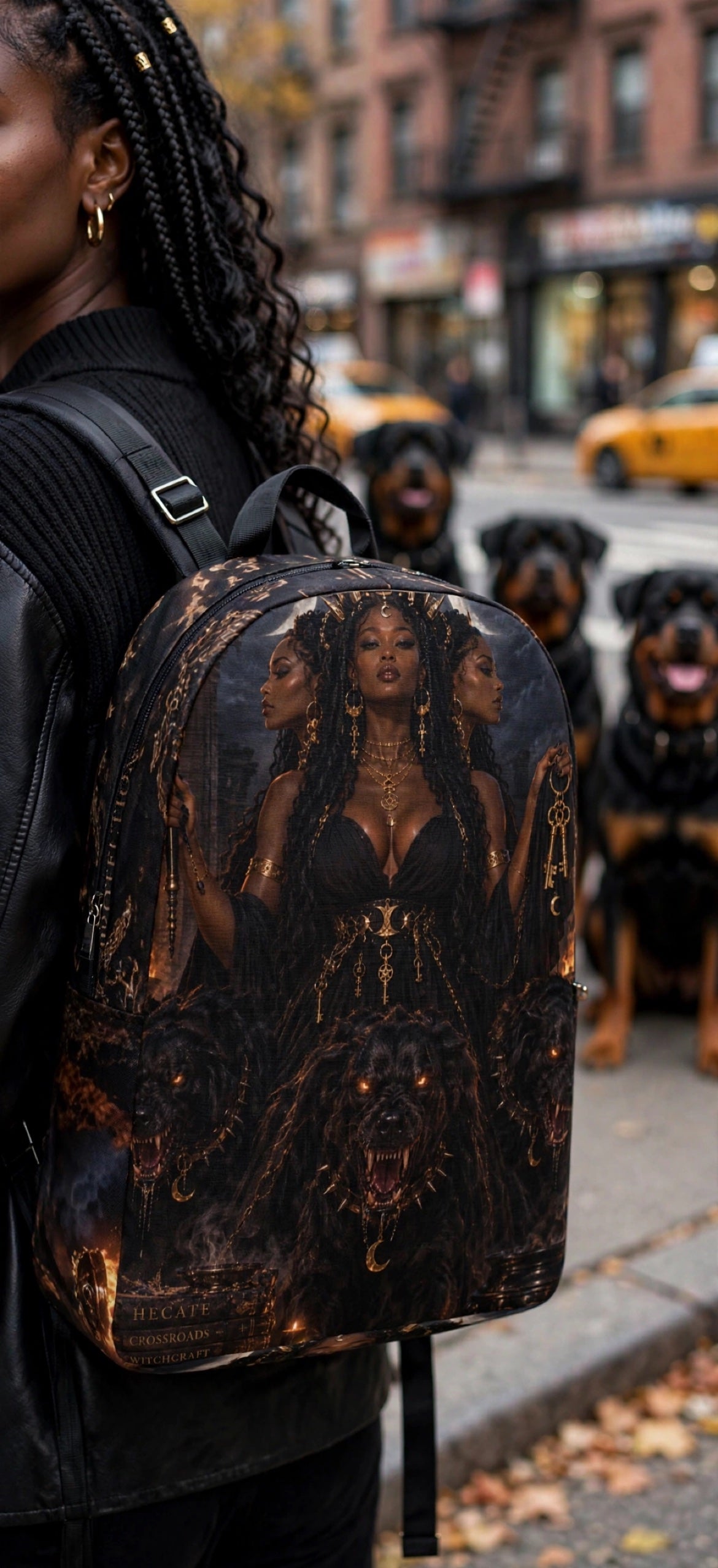 Hecate Goddess Backpack model mockup 1