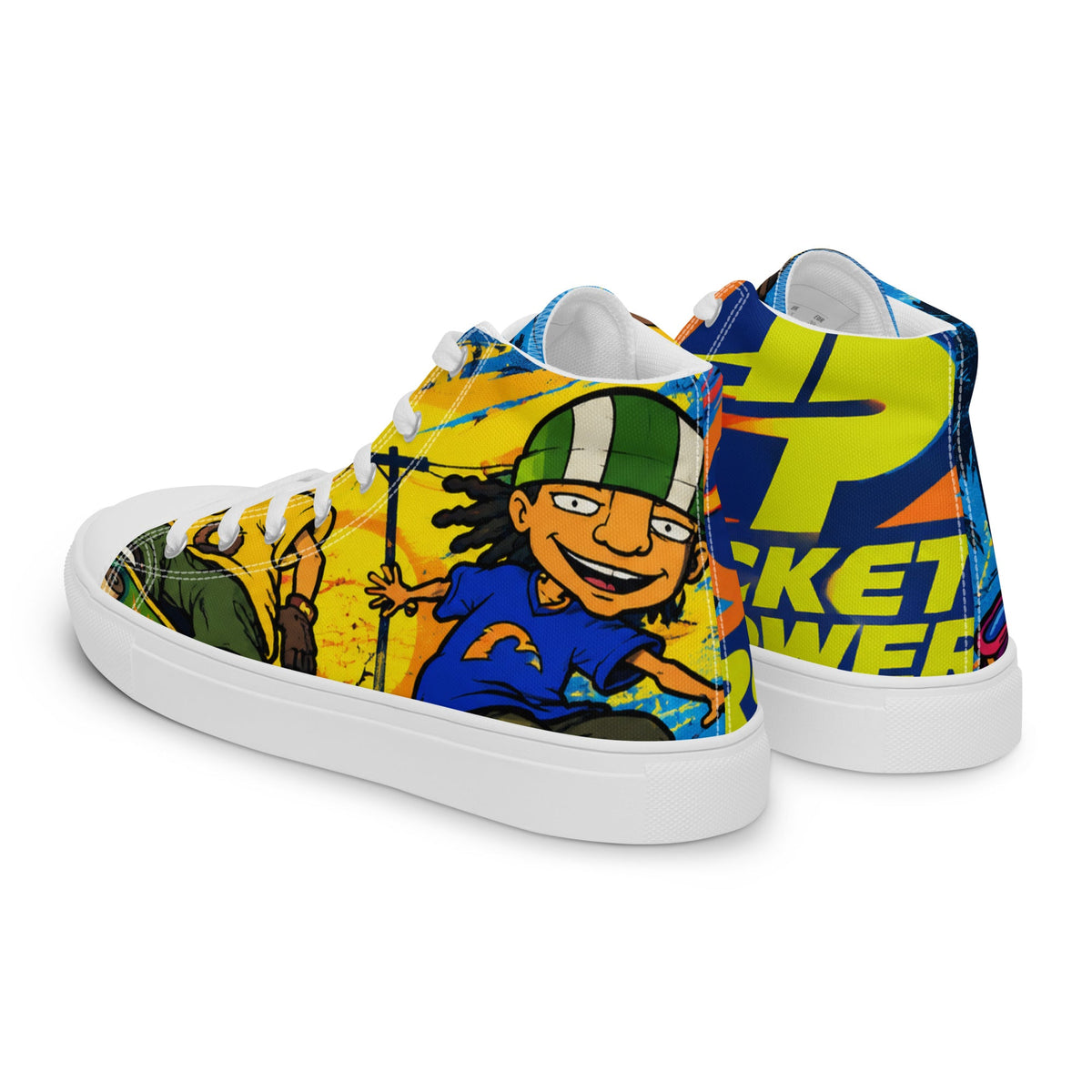 Rocket Power high-top canvas sneaker - left back view
