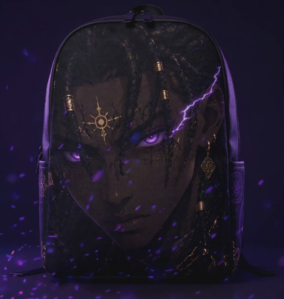 Zayren Minimalist Anime Backpack — dark purple streetwear product video