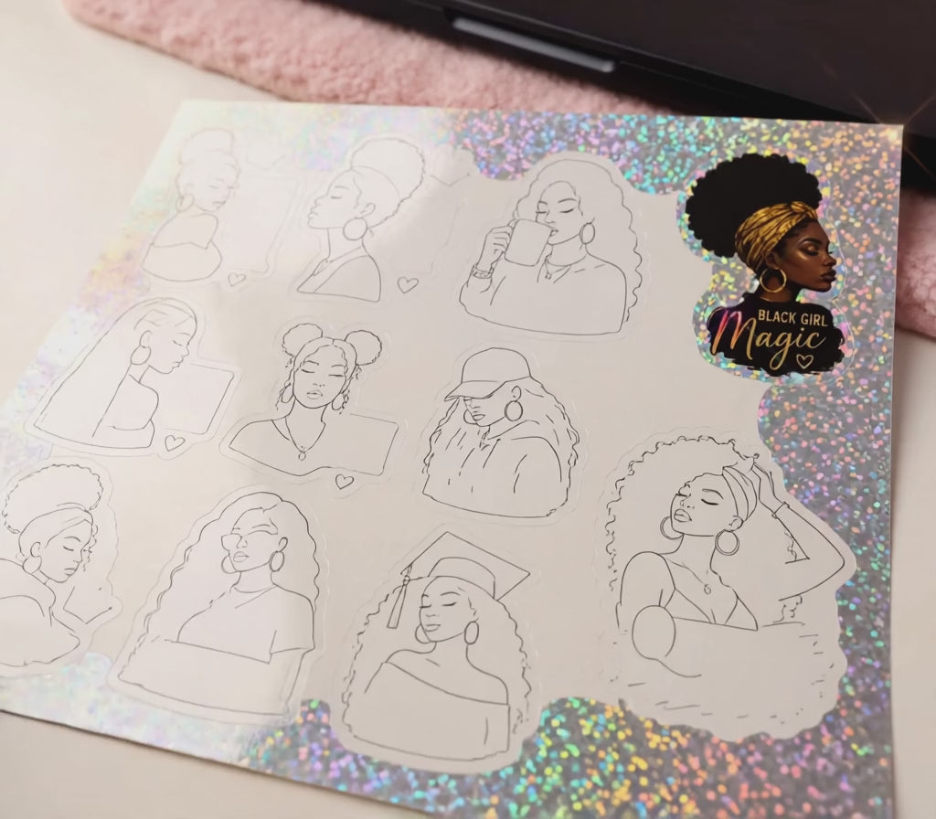 Golden Goddess Holographic stickers