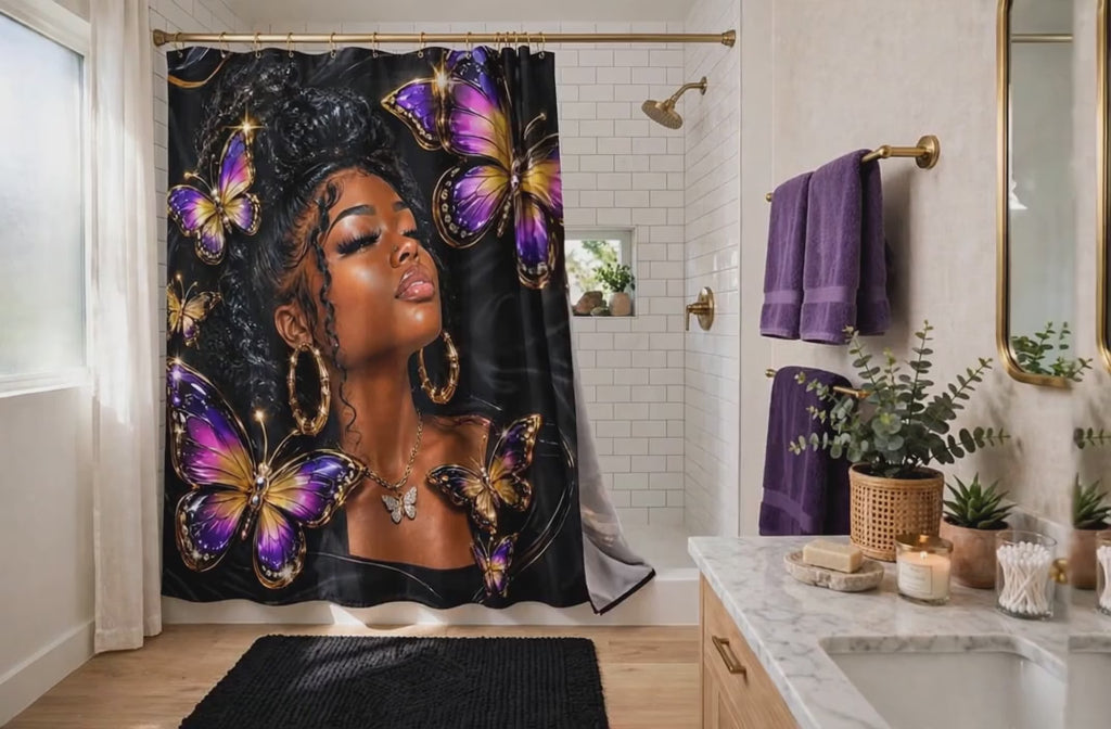 Royal Butterfly Luxury Shower Curtain