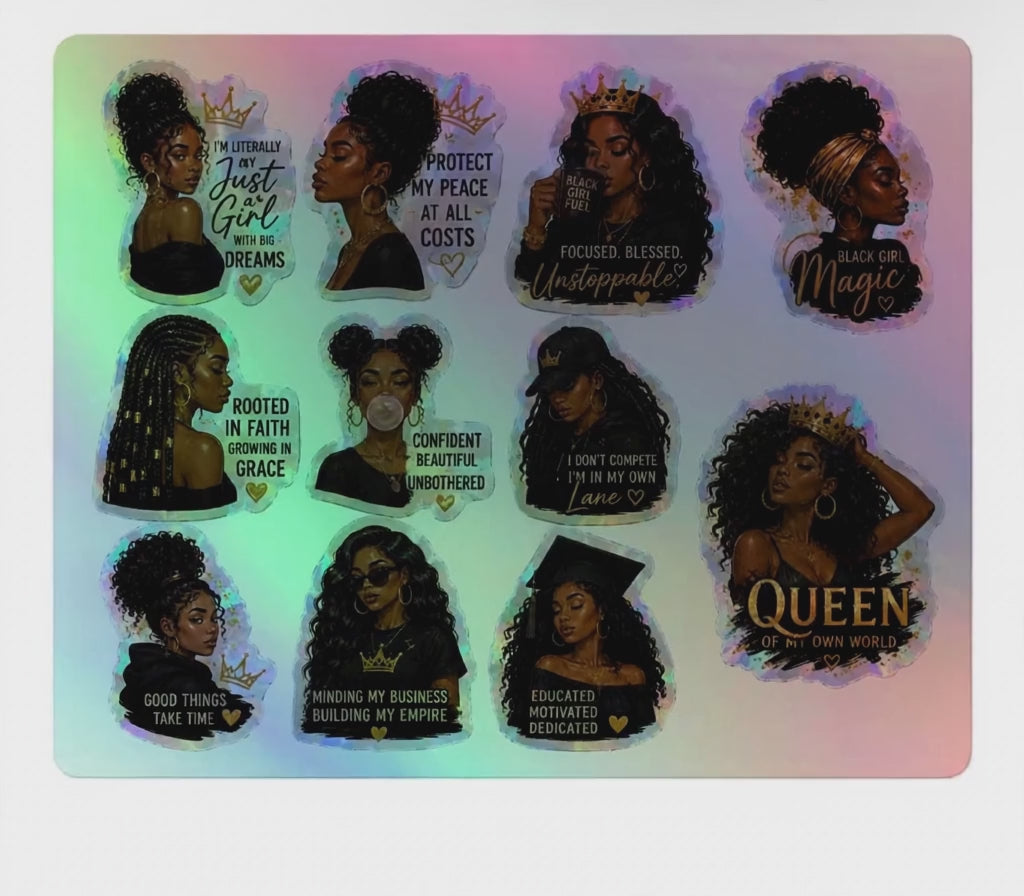Golden Goddess Holographic stickers