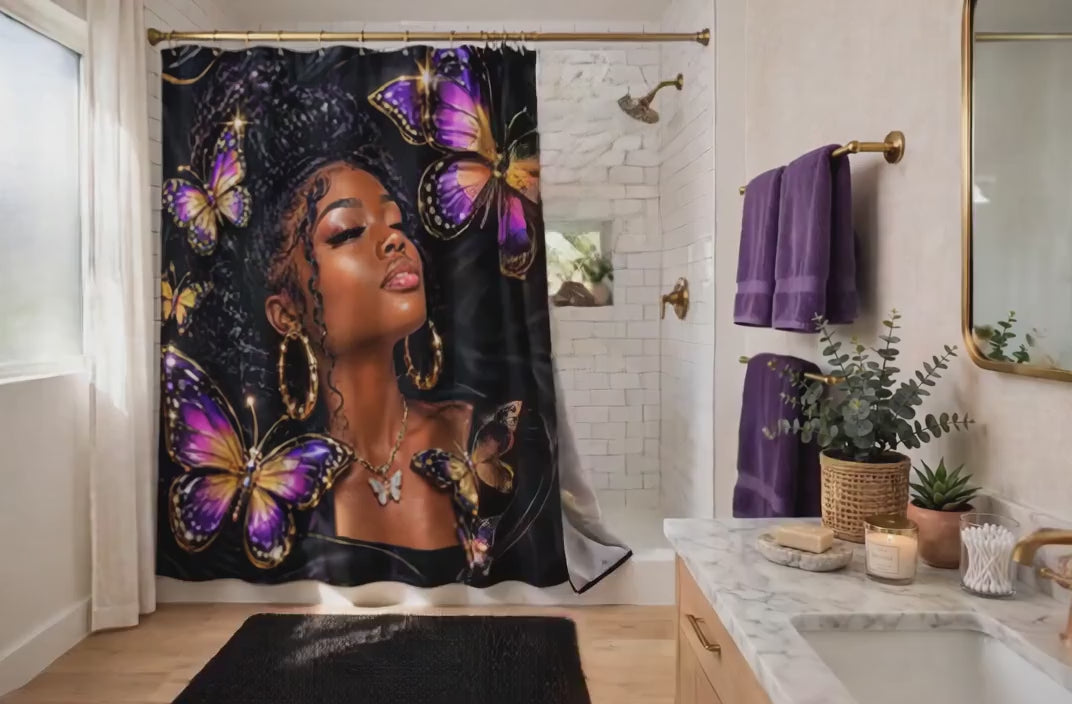 Royal Butterfly Luxury Shower Curtain