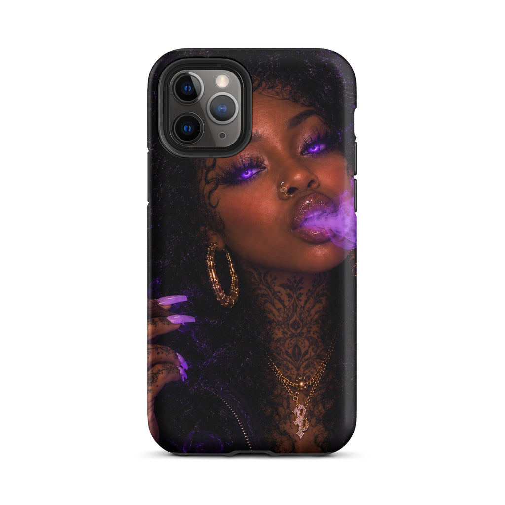 Violet Venom Tough Case for iPhone showing the purple smoke portrait design