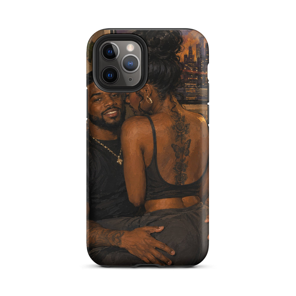 Two Hearts One Soul design on an iPhone tough case