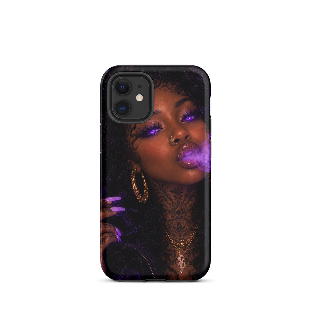 Violet Venom Tough Case displayed on an iPhone