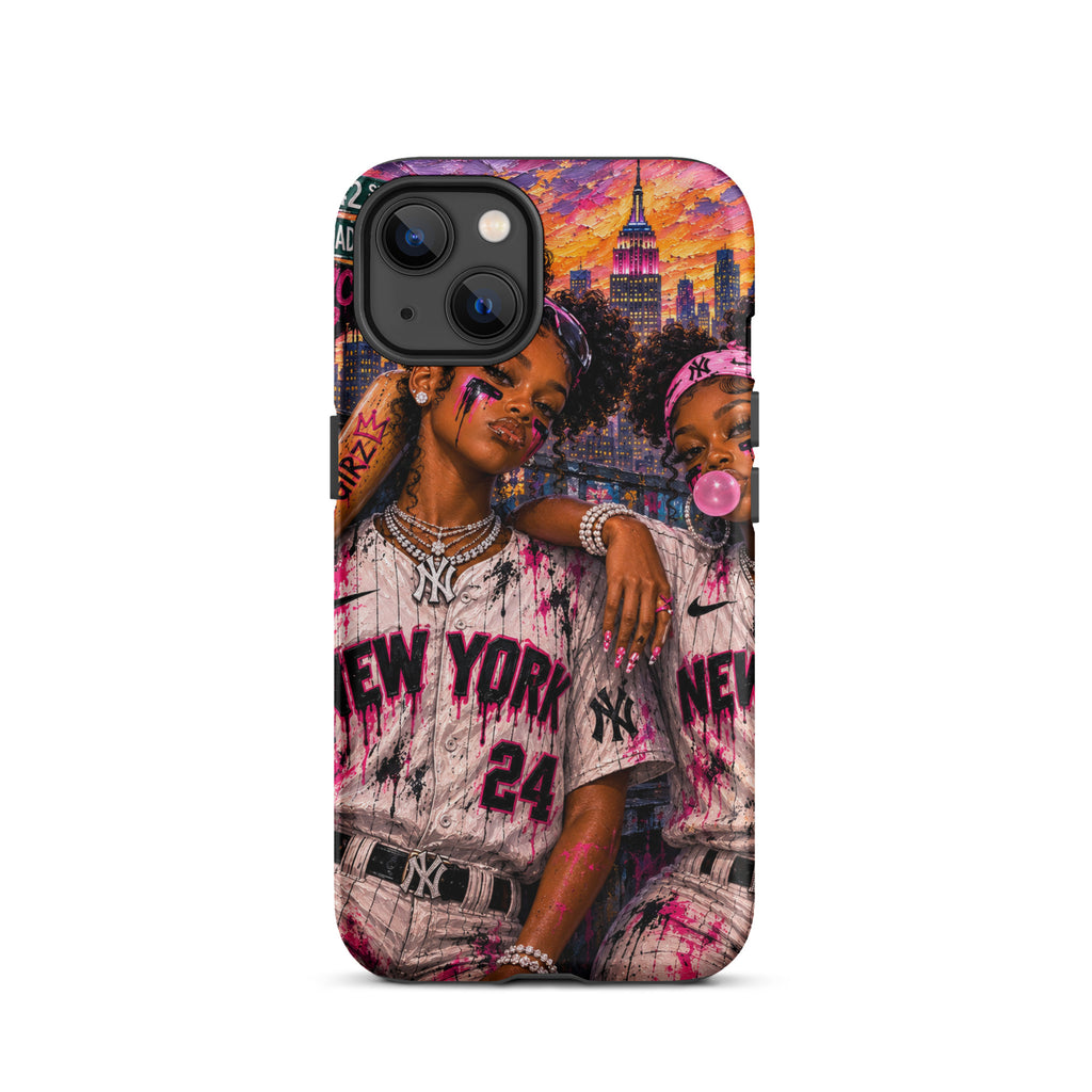 Painted Queens of NYC iPhone case with bold NYC artwork view 9