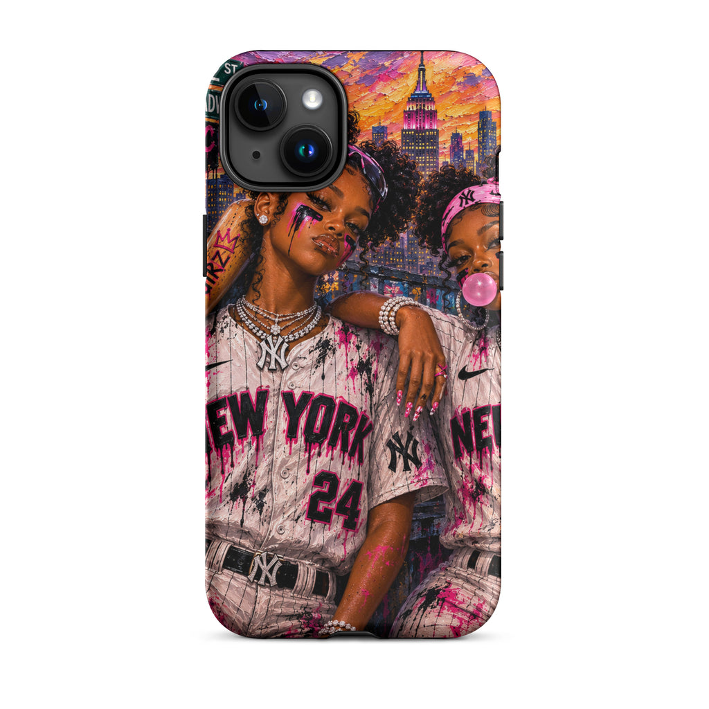 Painted Queens of NYC iPhone case with bold NYC artwork view 17