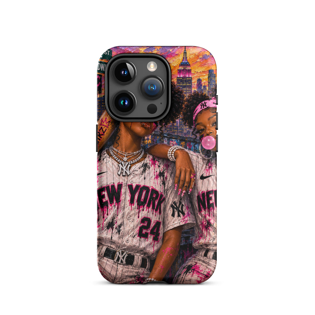 Painted Queens of NYC iPhone case with bold NYC artwork view 18