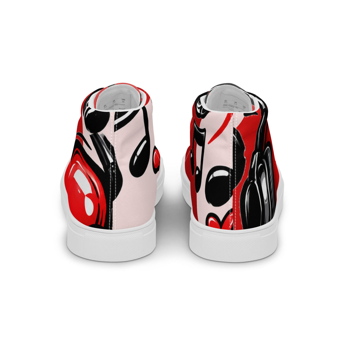 Music From The Heart high-top canvas shoes back view
