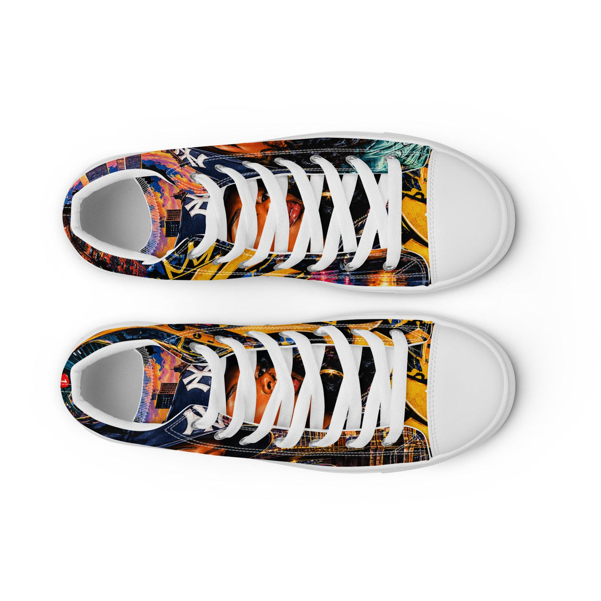 NYC Street Vibes women's high-top sneakers angled front view